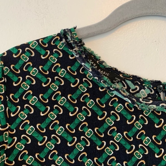 Zara Buckle Chain Printed Long Sleeve Blouse - Picture 4 of 6